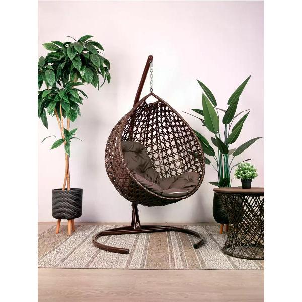 Кресло M-Group Подвесное кресло Капля Люкс корич/корич