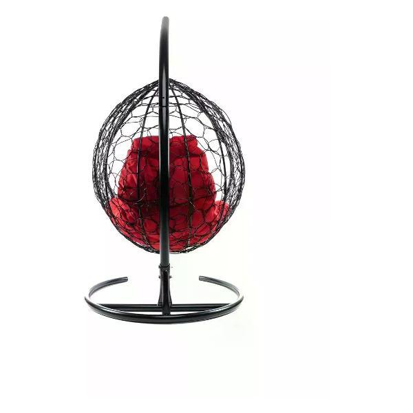 Кресло M-Group Подвесное кресло Капля с ротангом чёрное, красная