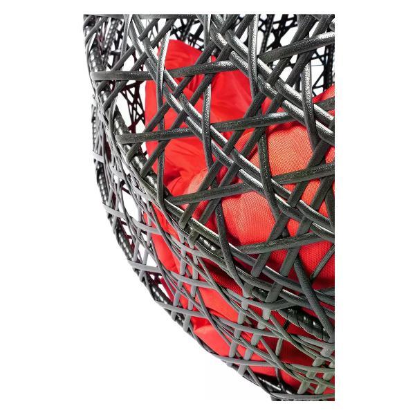 Кресло M-Group Подвесное кресло ДЛЯ ДВОИХ ЛЮКС с корич/красная