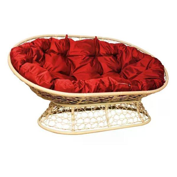 Диван M-Group Диван МАМАСАН с ротангом бежевый, красная