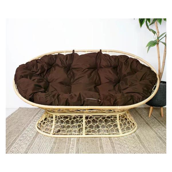 Диван M-Group Диван МАМАСАН с ротангом бежевый, коричневая