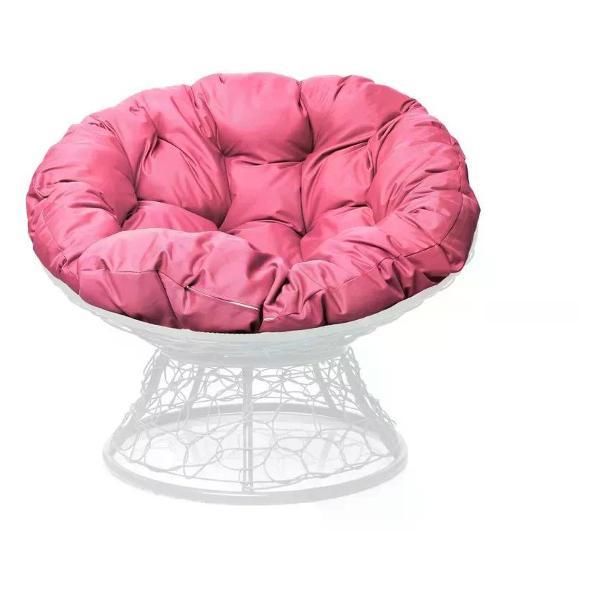 Кресло M-Group Кресло ПАПАСАН с ротангом белое, розовая