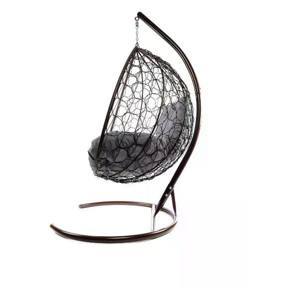 Кресло M-Group Подвесное кресло XL с ротангом коричневое, серая