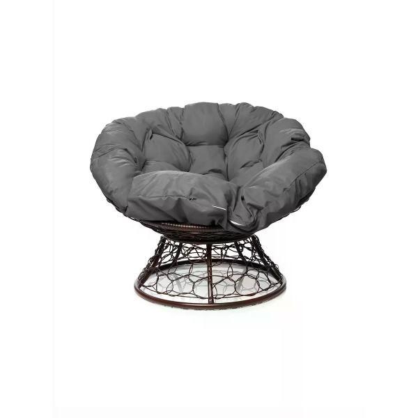 Кресло M-Group Кресло ПАПАСАН с ротангом коричневое, серая