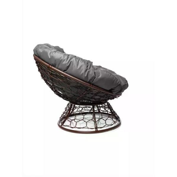 Кресло M-Group Кресло ПАПАСАН с ротангом коричневое, серая