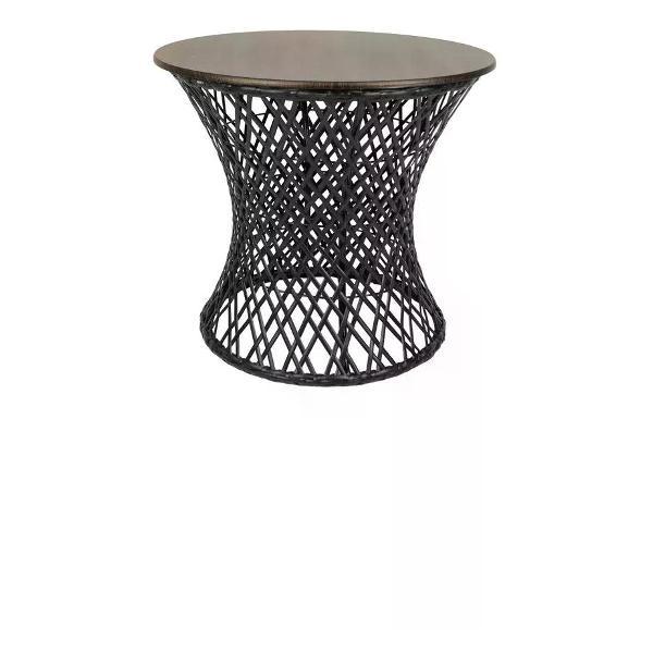 Стол M-Group Стол Бонго макси чёрный ротанг, 0,56 м, МДФ