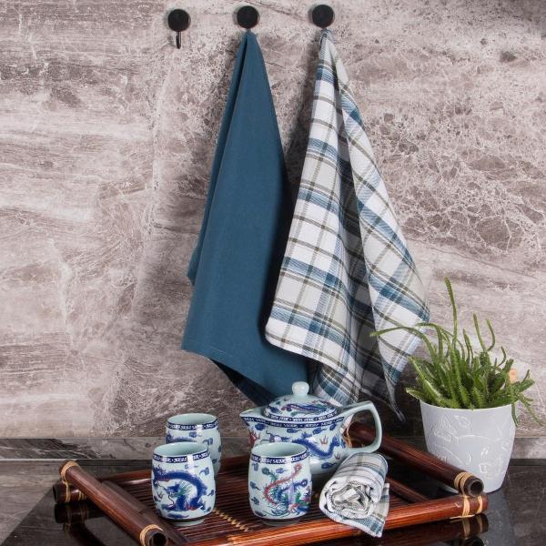 Полотенце кухонное BORGHOUSE Green cells, 3 шт.