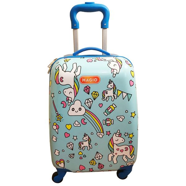 Чемодан Magio 163 Милые единороги, разноцветный