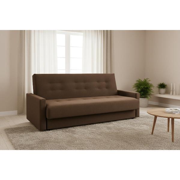 Диван МЕБЛАЙНС Милан прямой раскладной коричневый , 120