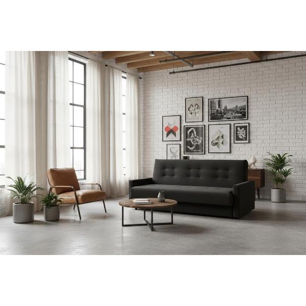 Диван МЕБЛАЙНС Милан прямой раскладной черный, 120