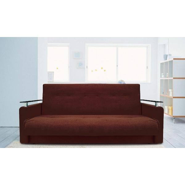 Диван МЕБЛАЙНС нМилан Люкс прямой раскладной коричневый, 120ет