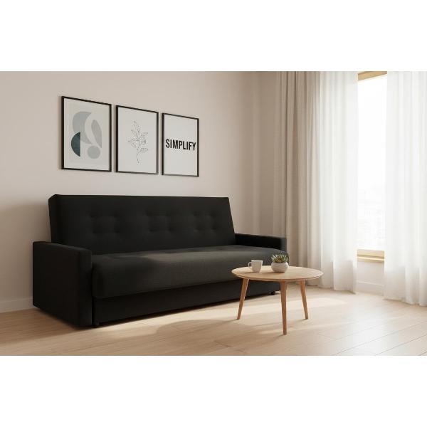 Диван МЕБЛАЙНС Милан прямой раскладной черный, 140