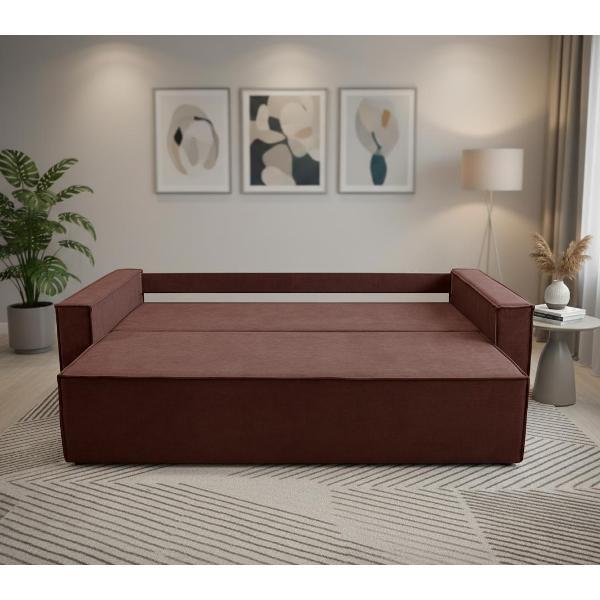 Диван МЕБЛАЙНС Лофт Люкс прямой раскладной, велюр коричневый, 140