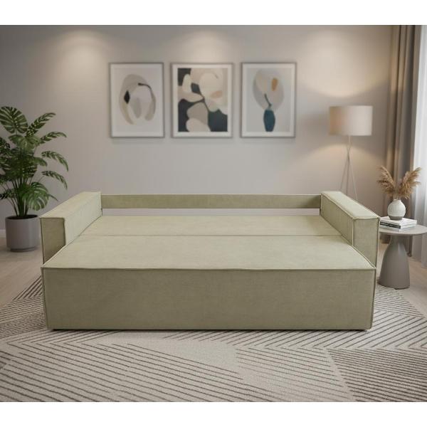 Диван МЕБЛАЙНС Лофт Люкс прямой раскладной, велюр бежевый, 140