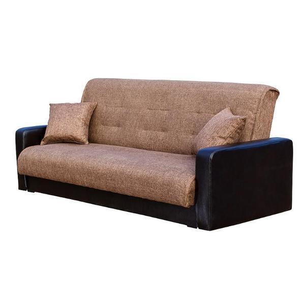 Диван МЕБЛАЙНС Лондон прямой раскладной, рогожка коричневая, 120