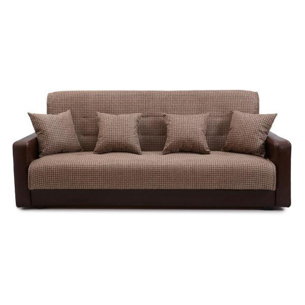 Диван МЕБЛАЙНС Лондон прямой раскладной, рогожка микс коричневый, 120