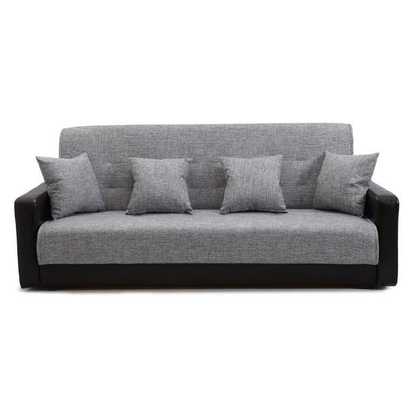 Диван МЕБЛАЙНС Лондон прямой раскладной, рогожка серая, 140