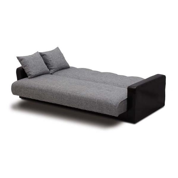 Диван МЕБЛАЙНС Лондон прямой раскладной, рогожка серая, 140