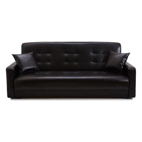 Диван МЕБЛАЙНС Аккорд прямой раскладной, экокожа черная, 120