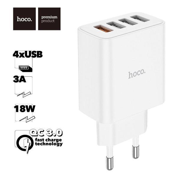 Зарядное устройство для радиотехники Hoco C102A Fuerza 4xUSB, 3А, 18W, QC3.0 фото