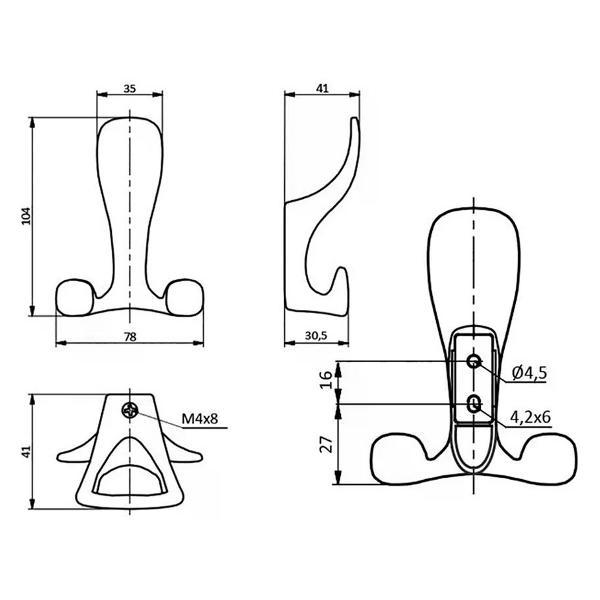 Крючки GTV Крючок настенный тройной