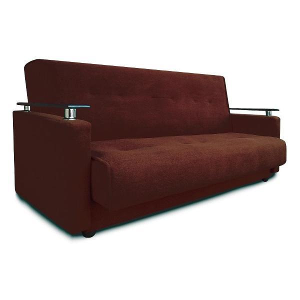 Диван МЕБЛАЙНС Милан Люкс прямой раскладной коричневый, 140