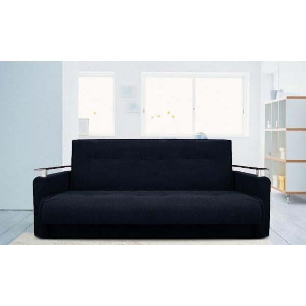 Диван МЕБЛАЙНС Милан Люкс прямой раскладной черный, 140