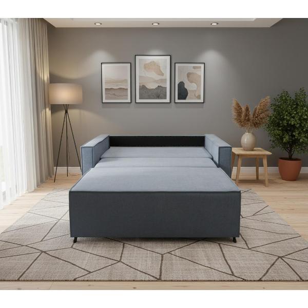 Диван МЕБЛАЙНС Лофт прямой раскладной, велюр серый, 140