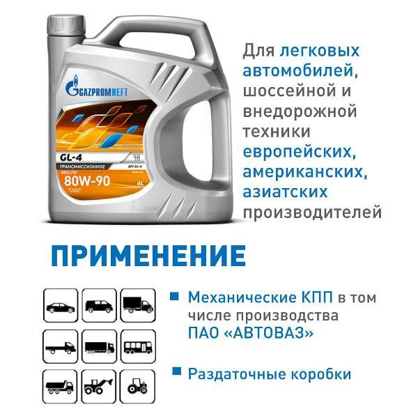 Масло трансмиссионное Gazpromneft GL-4 80W-90