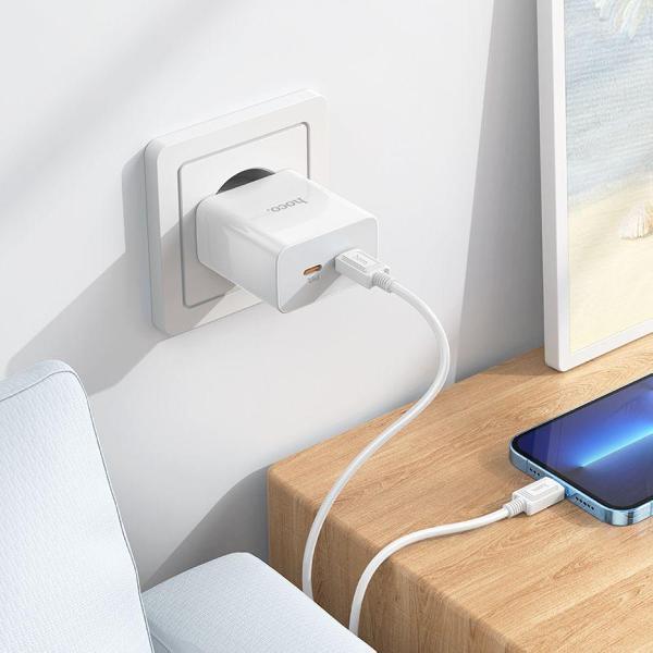 Зарядное устройство для радиотехники Hoco C108A Leader 2xUSB-C, 3А, PD35W, QC3.0, GaN