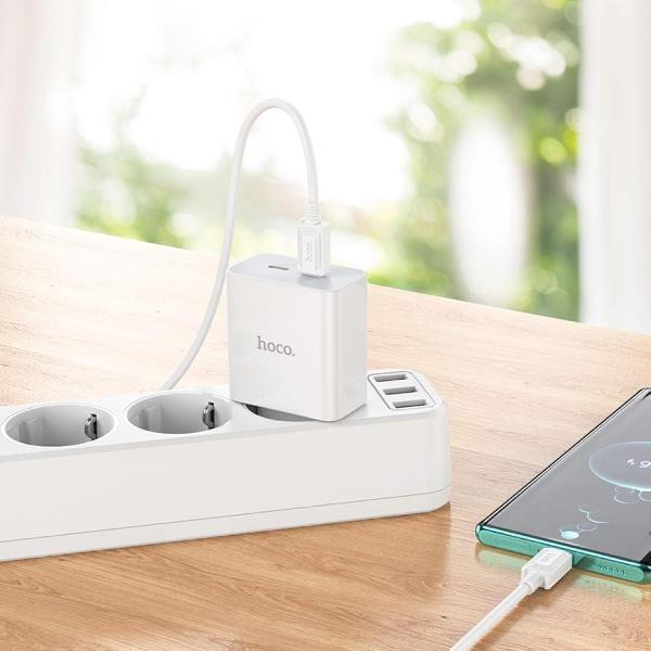 Зарядное устройство для радиотехники Hoco C108A Leader 2xUSB-C, 3А, PD35W, QC3.0, GaN