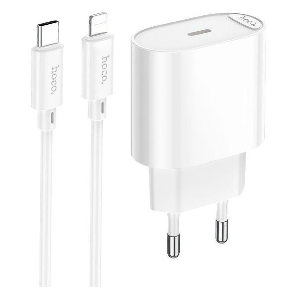 Зарядное устройство для радиотехники Hoco C109A Fighter 1xUSB-C, 3А, PD20W + USB-C кабель Lightning 8-pin, 1м
