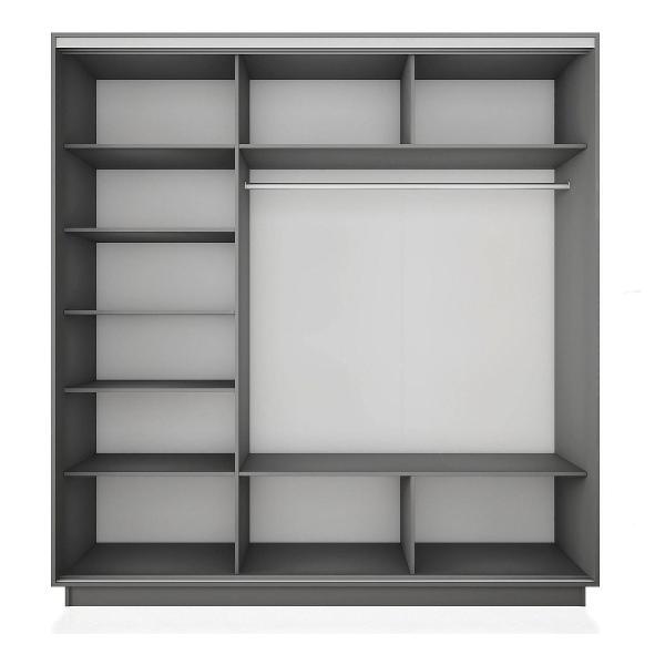 Шкаф-купе Е1 2,4 Экспресс 3-х дверный 240х240х60 с зеркалами серый Диамант