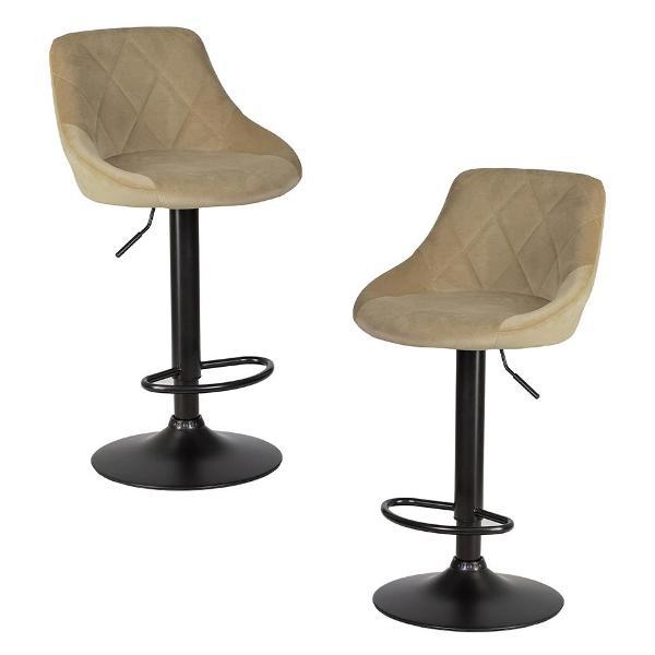 Стул барный DOBRIN LOGAN BLACK мокко велюр (MJ9-9) 2шт фото