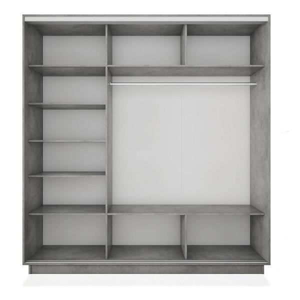 Шкаф-купе Е1 2,4 Экспресс 3-х дверный 240х240х60 с зеркалами бетон