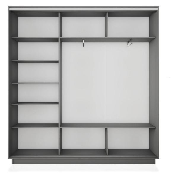 Шкаф-купе Е1 2,4 Экспресс 3-х дверный 240х240х45 с зеркалами серый Диамант