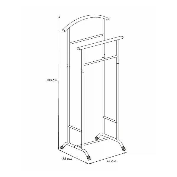 Вешалка напольная ZMI Вешалка костюмная Стиль 3, 47х35х108 см черная