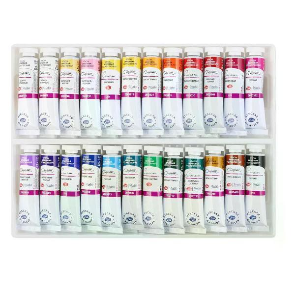 Краска штемпельная Невская палитра Краски акриловые художественные 24 цвета