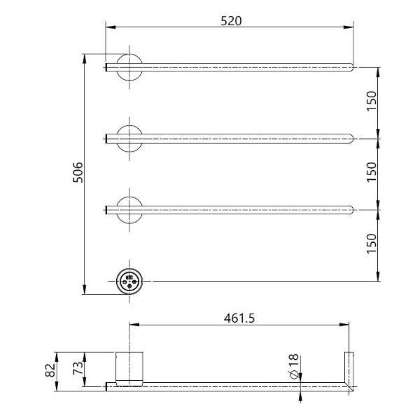 Полотенцесушитель AQUAME AQM3143BN