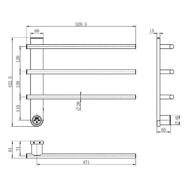 Полотенцесушитель AQUAme AQM3113BG