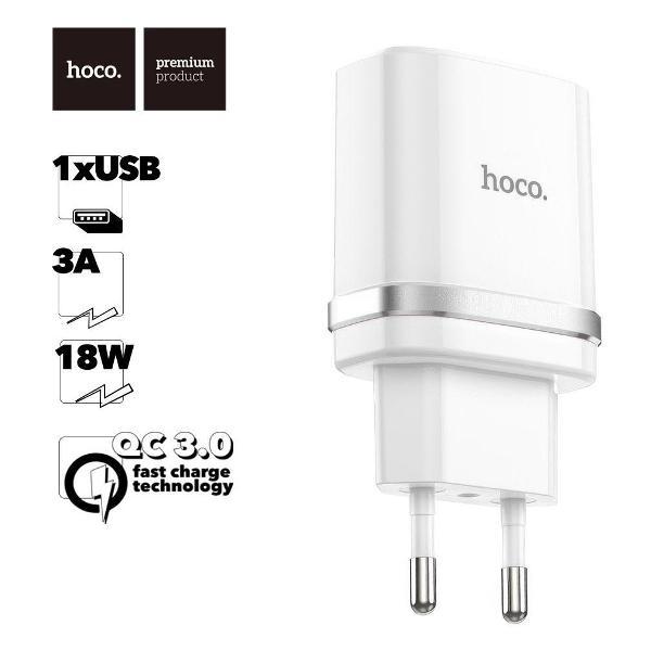 Зарядное устройство для радиотехники HOCO C12Q Smart 1xUSB, 3А, 18W, QC3.0, LED фото