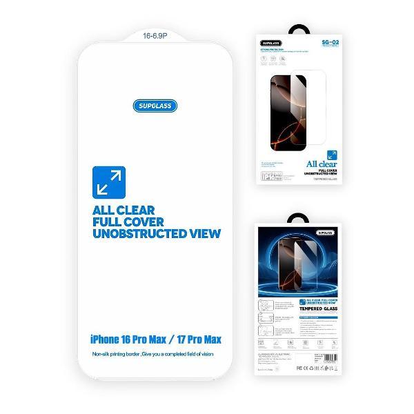 Безрамочное стекло SUPGLASS iPhone 16 Pro Max / 17 Pro Max (6.9) фото