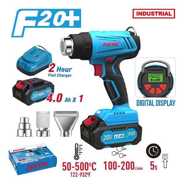 Фен строительный FIXTEC Фен строительный АКБ 4 А/ч и ЗУ в комплекте FIXTEC