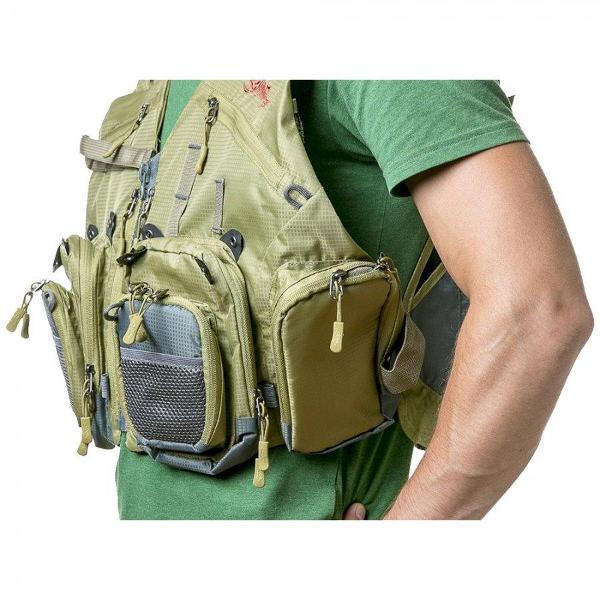 Жилет для мужчин Жилет рыболовный мужской Tramp Angler, разгрузочный, цвет: хаки. TRFB-006. Размер S/M