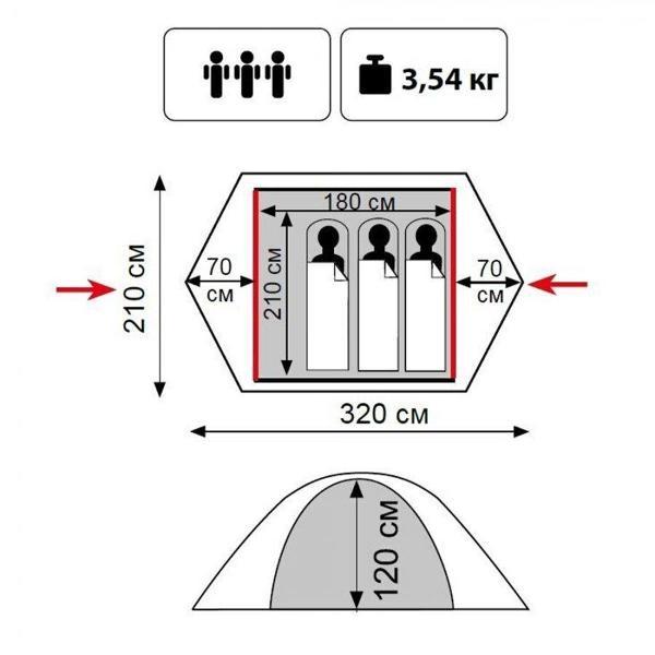 Палатка туристическая Tramp Tourist 2