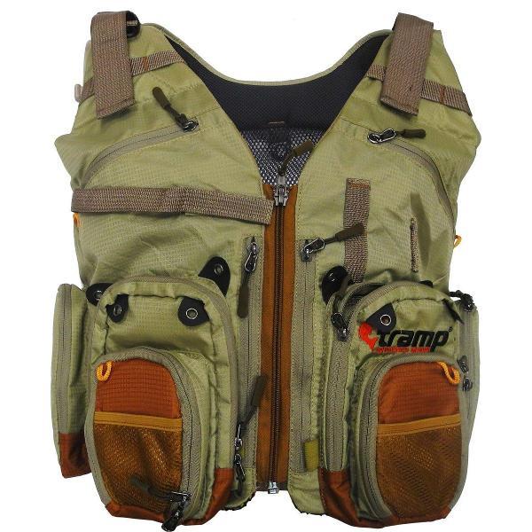 Жилет для мужчин Жилет рыболовный мужской Tramp Angler, разгрузочный, цвет: хаки. TRFB-006. Размер L/XL (48/50)