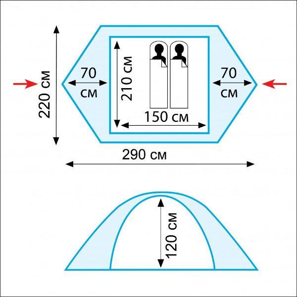 Палатка туристическая Tramp TRT-53 Nishe 2 (V2)