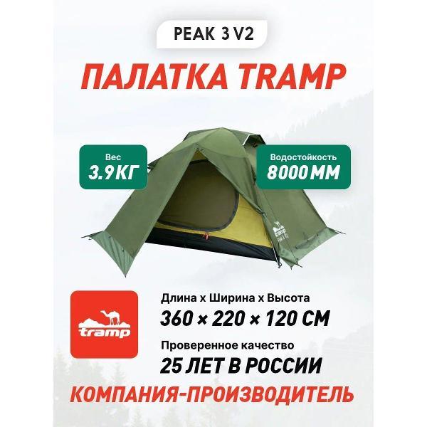 Палатка туристическая Tramp TRT-26 зеленая фото