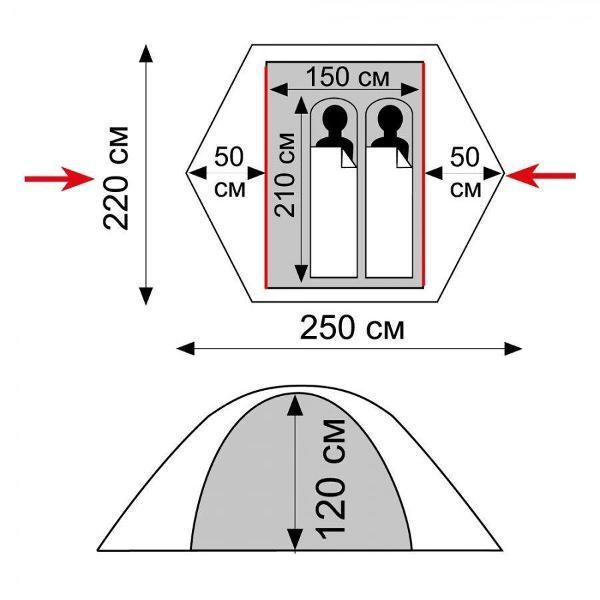Палатка туристическая Tramp Tourist 2