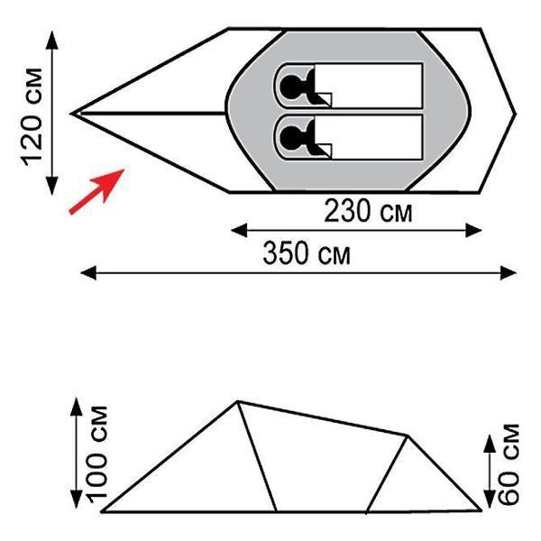 Палатка туристическая Tramp TRT-20 зеленый